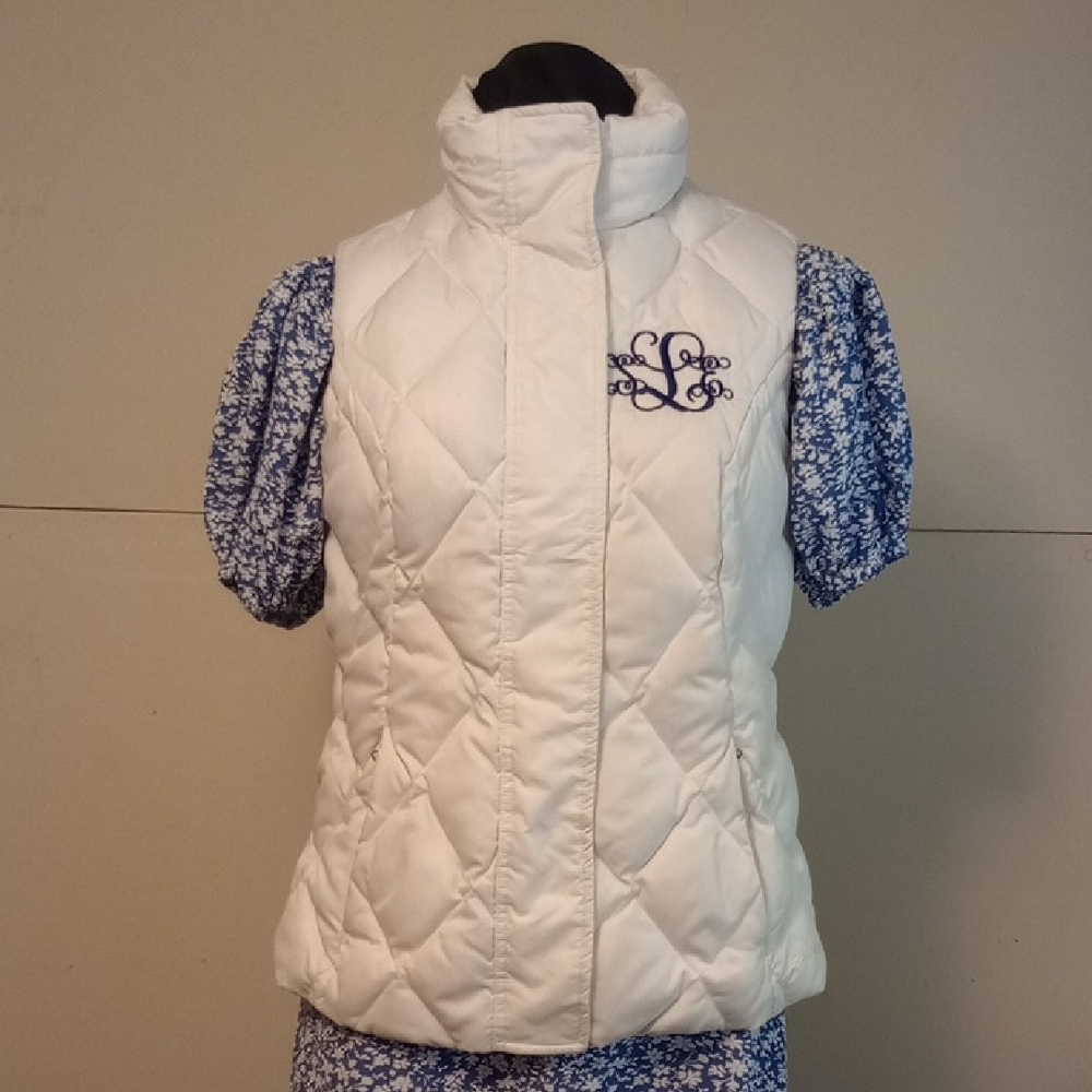 Eddie Bauer White Quilted Vest Puffer Size Small